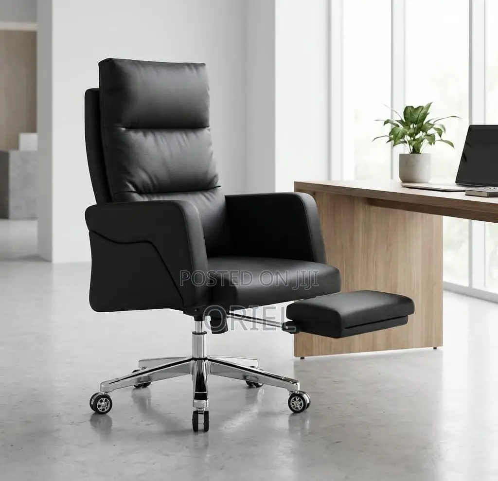 Office Chair : Black Leather Executive Office Chair