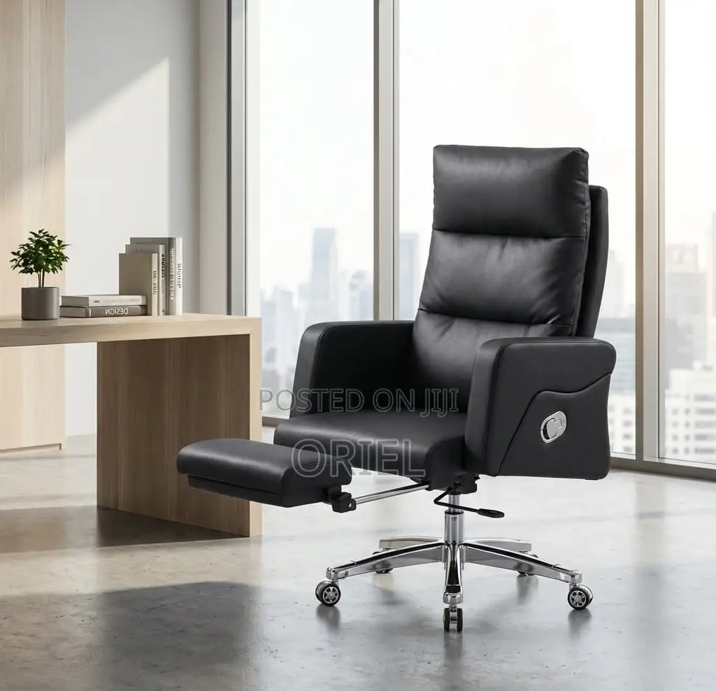 Office Chair : Black Leather Executive Office Chair