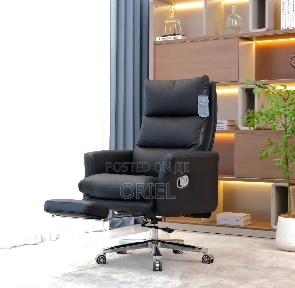 Office Chair : Black Leather Executive Office Chair