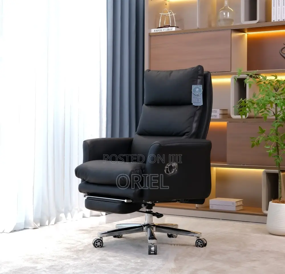 Office Chair : Black Leather Executive Office Chair