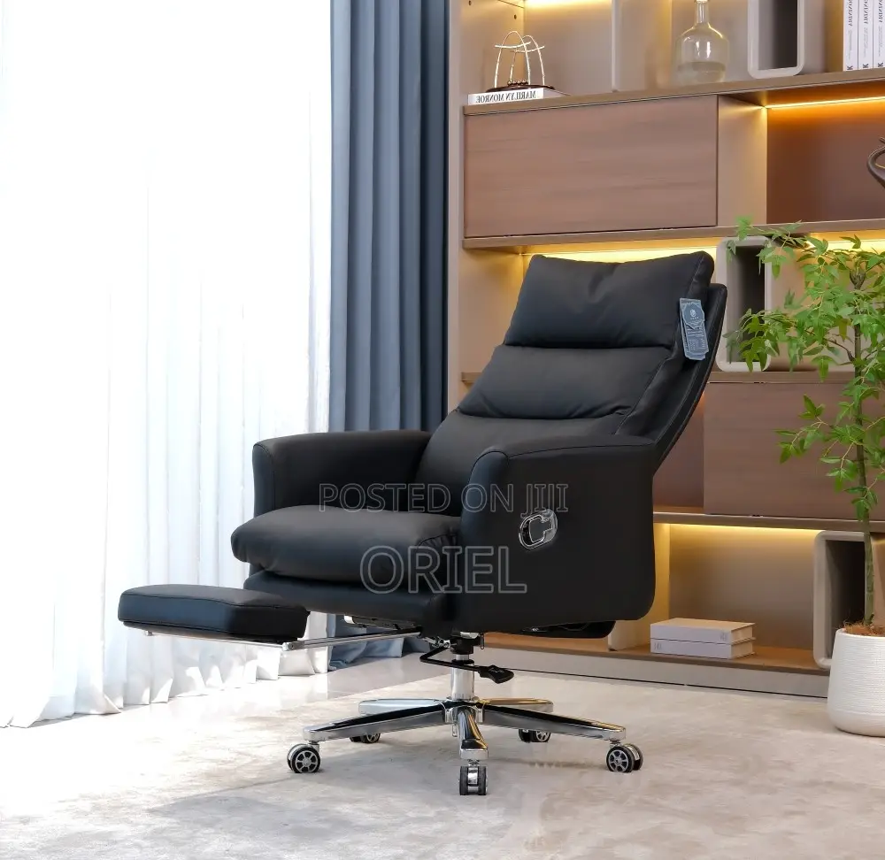 Office Chair : Black Leather Executive Office Chair