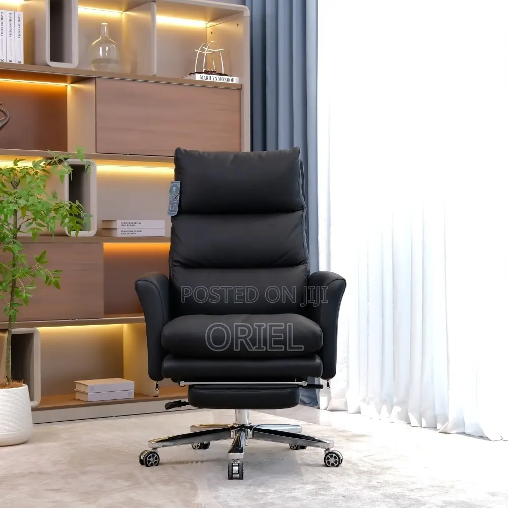 Office Chair : Black Leather Executive Office Chair