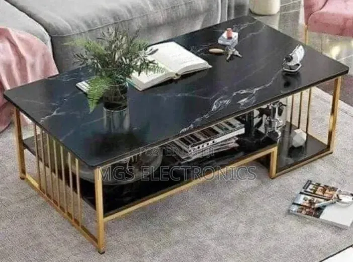 Executive Black Marble Coffee Table