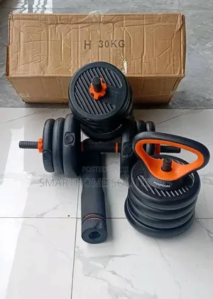 Dumbbells Set With Barbel and Kettle Bell 6in1-30kg