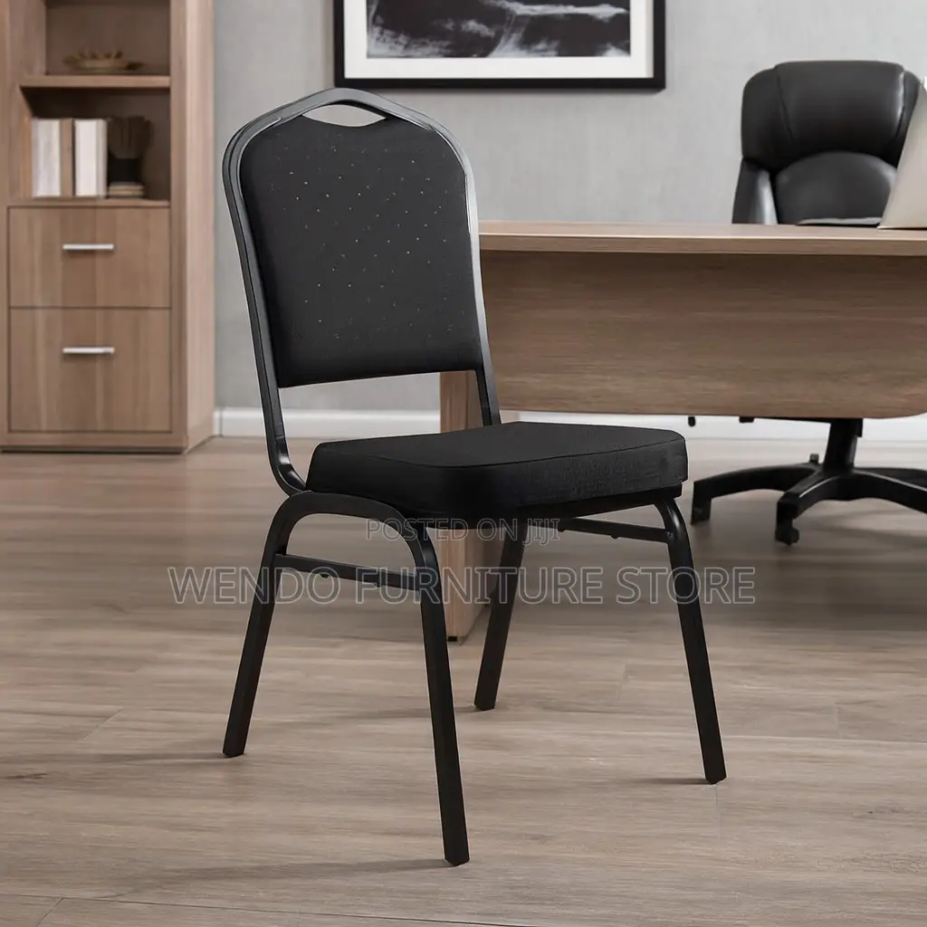 Office Chairs; Black Fabric Armless Office Visits Chairs