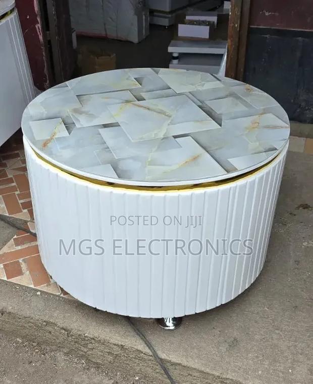 White Executive Modern Round Coffee Table