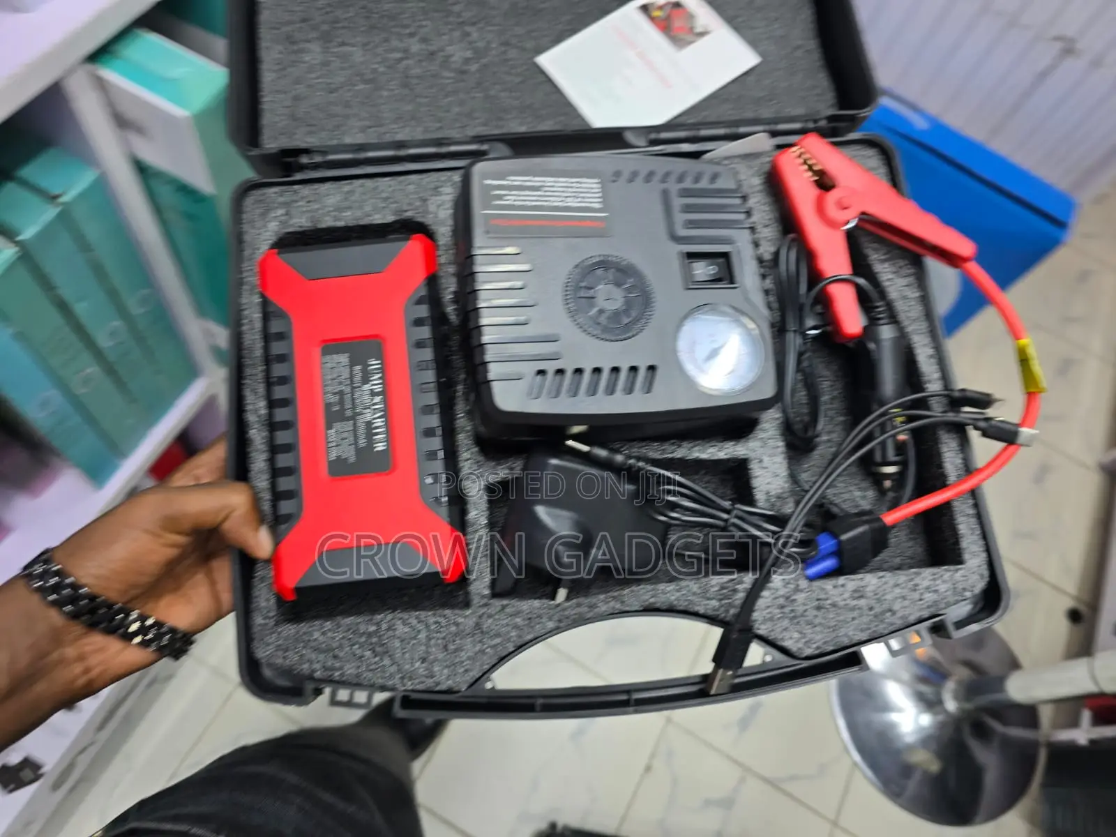 Emergency Car Jump Starter Power Bank With Air Compressor