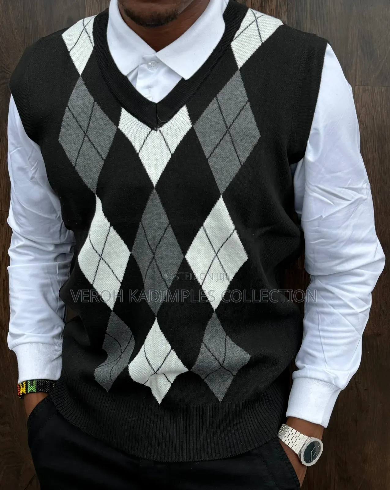 Men's Diamond Half Sweaters