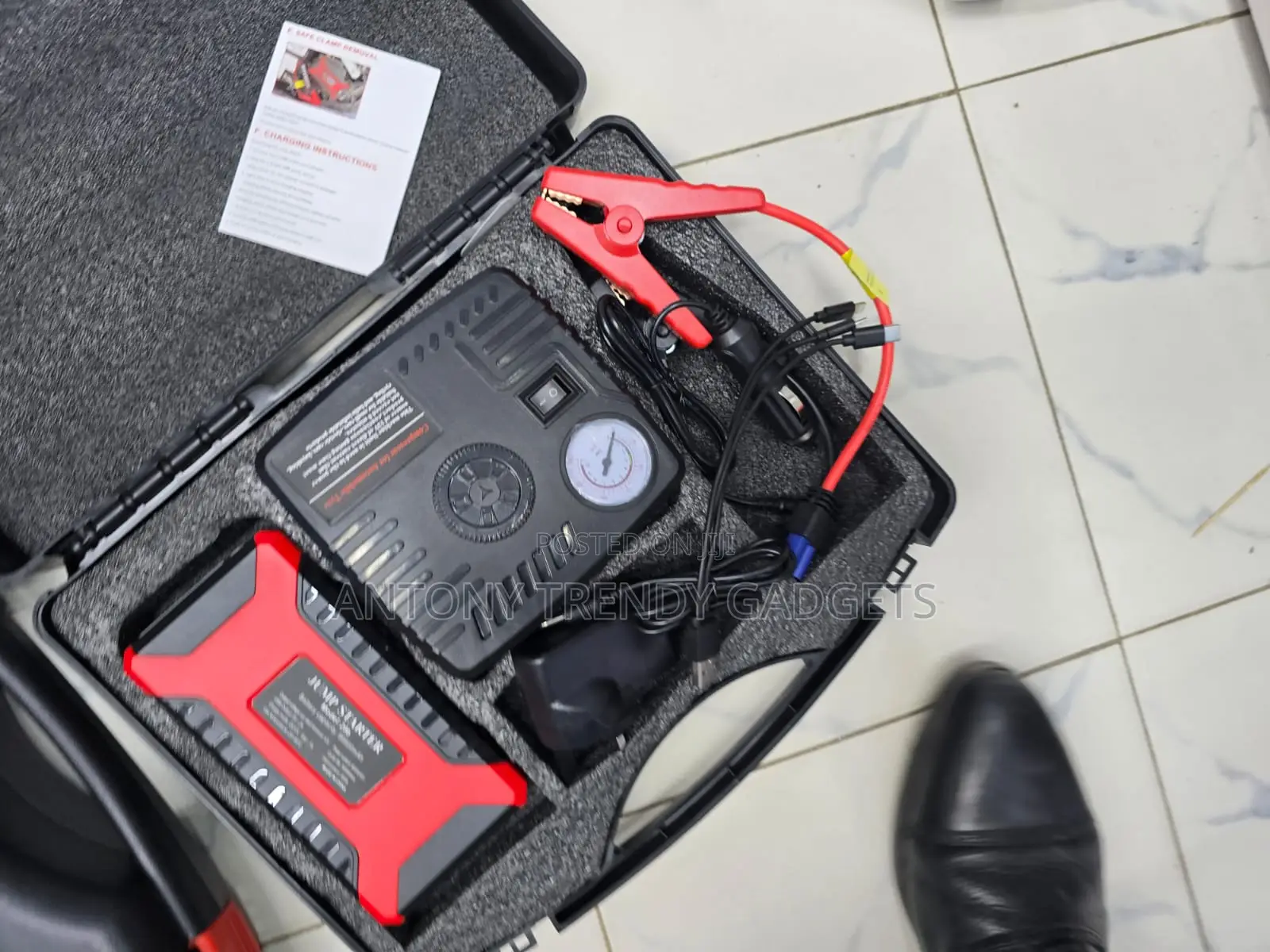 12v Emergency Battery Booster With Tire Inflator Pump