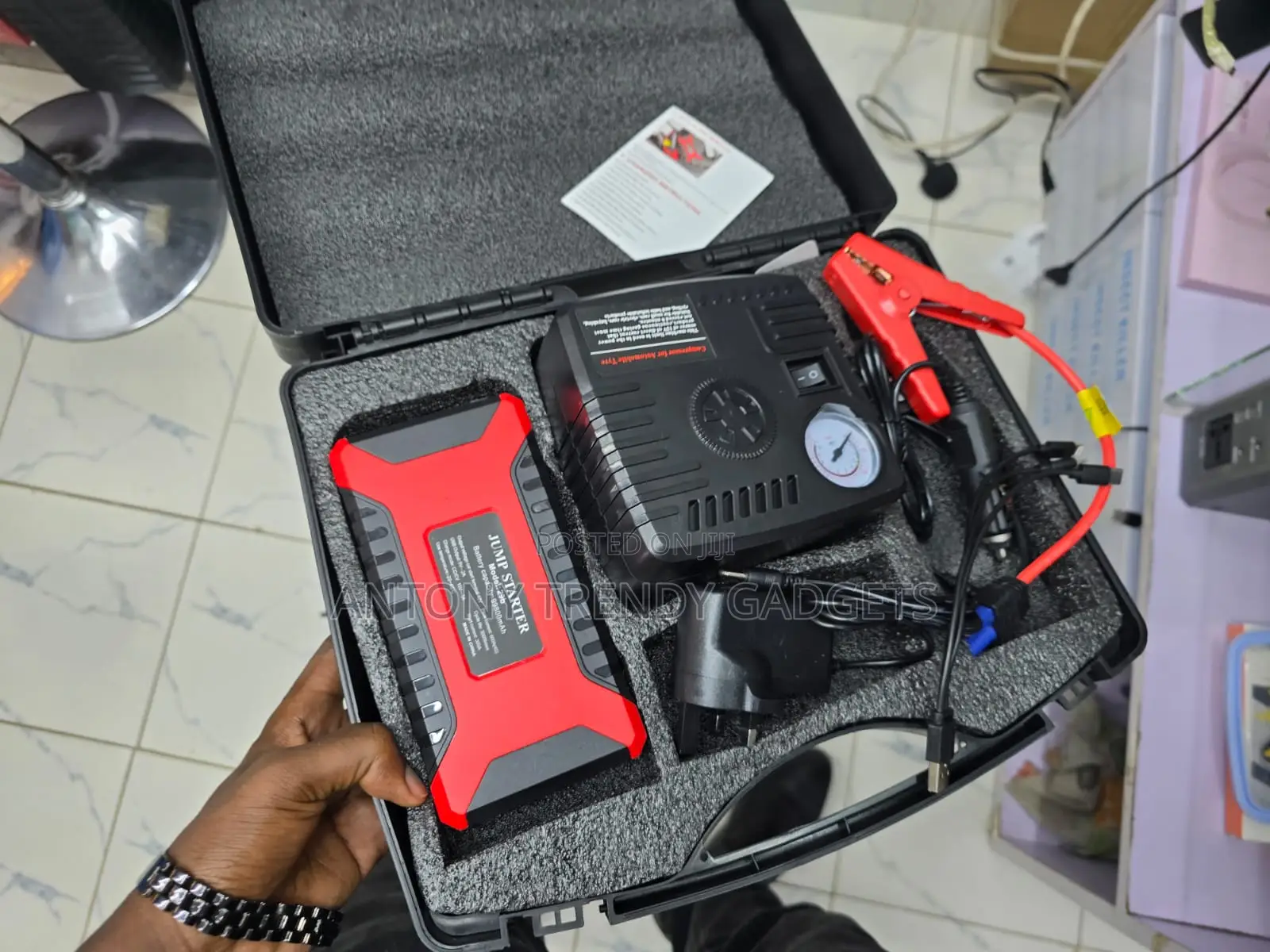 12v Emergency Battery Booster With Tire Inflator Pump
