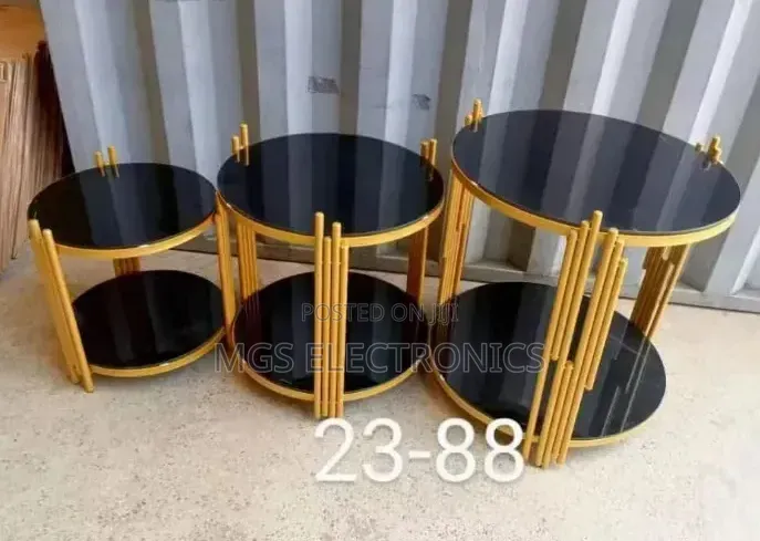 3 in 1 Executive Glass Effect Marble Table
