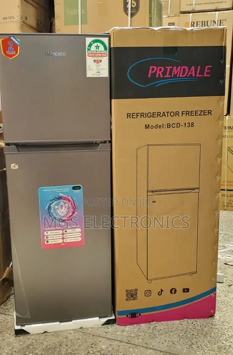 Primdale 138 Litres Large Capacity Double Door Refrigerator Fridge