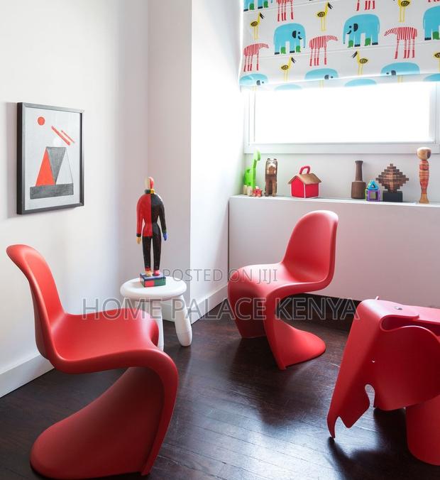 Dining Chair: Red Stackable Household Stool With Sled Base - thumbnail 4