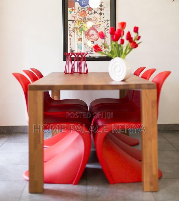 Dining Chair: Red Stackable Household Stool With Sled Base - thumbnail 6
