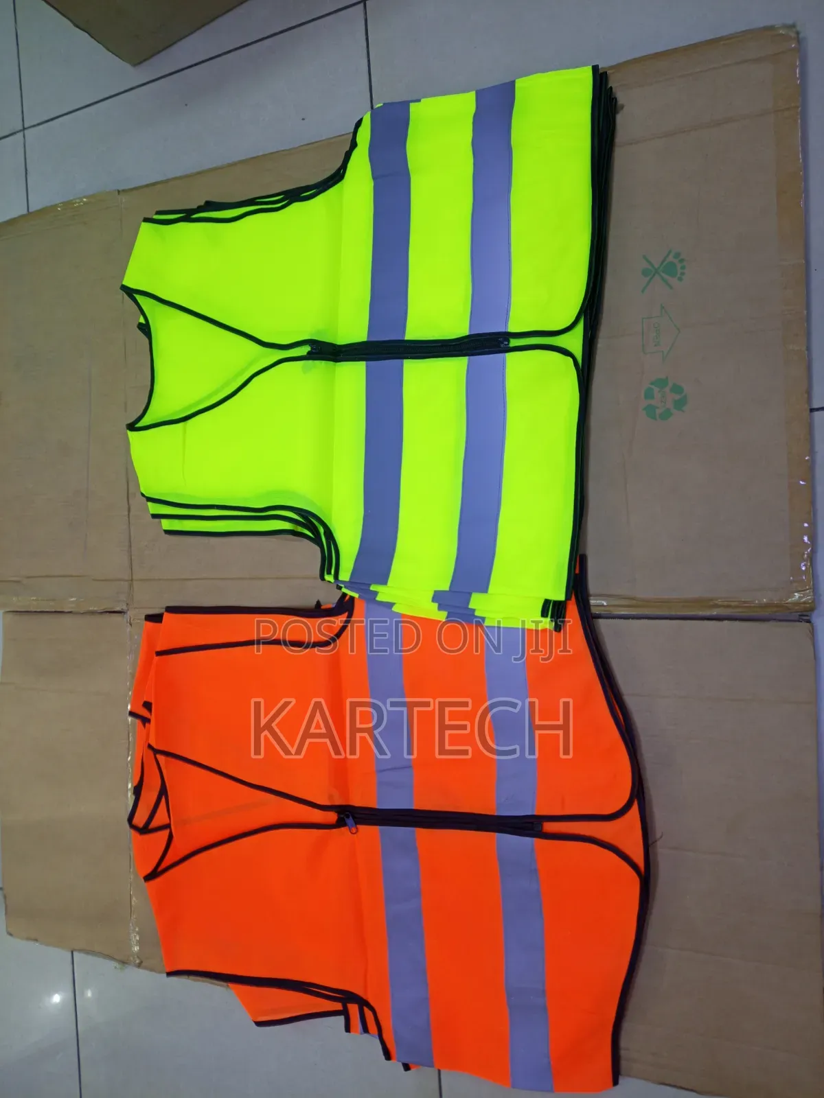 Fluorescent Safety Reflector Jacket With Zip