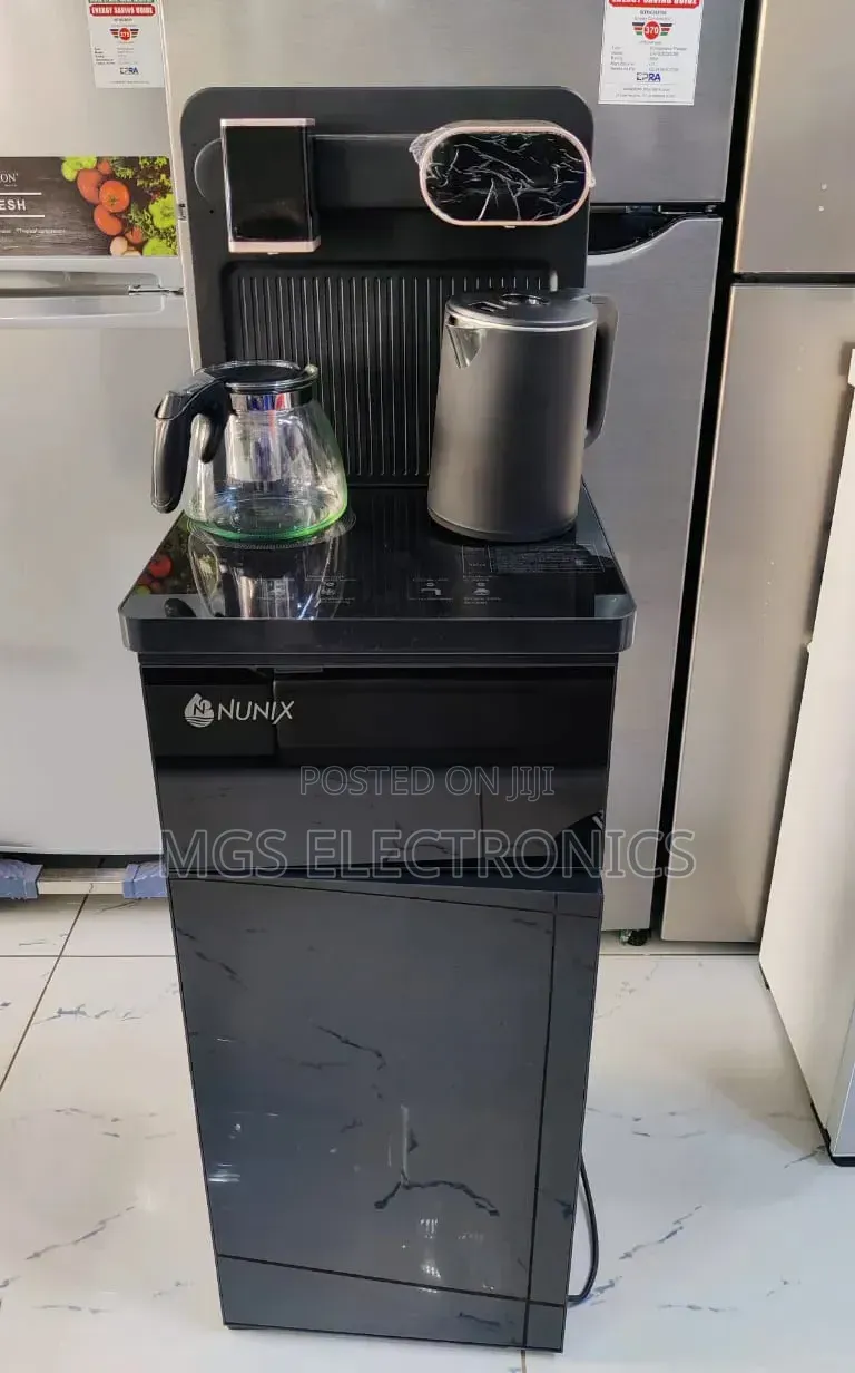 Black and Silver Nunix A1c Bottom Load Hot and Cold Water Dispenser