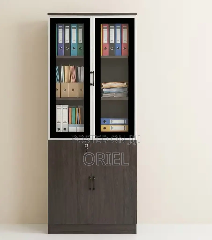 Office Cabinet : 2-Door Wooden Office Files Storage Cabinet