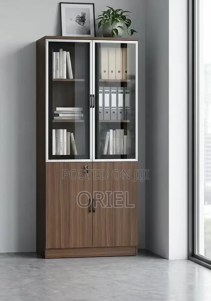 Office Cabinet : 2-Door Wooden Office Files Storage Cabinet