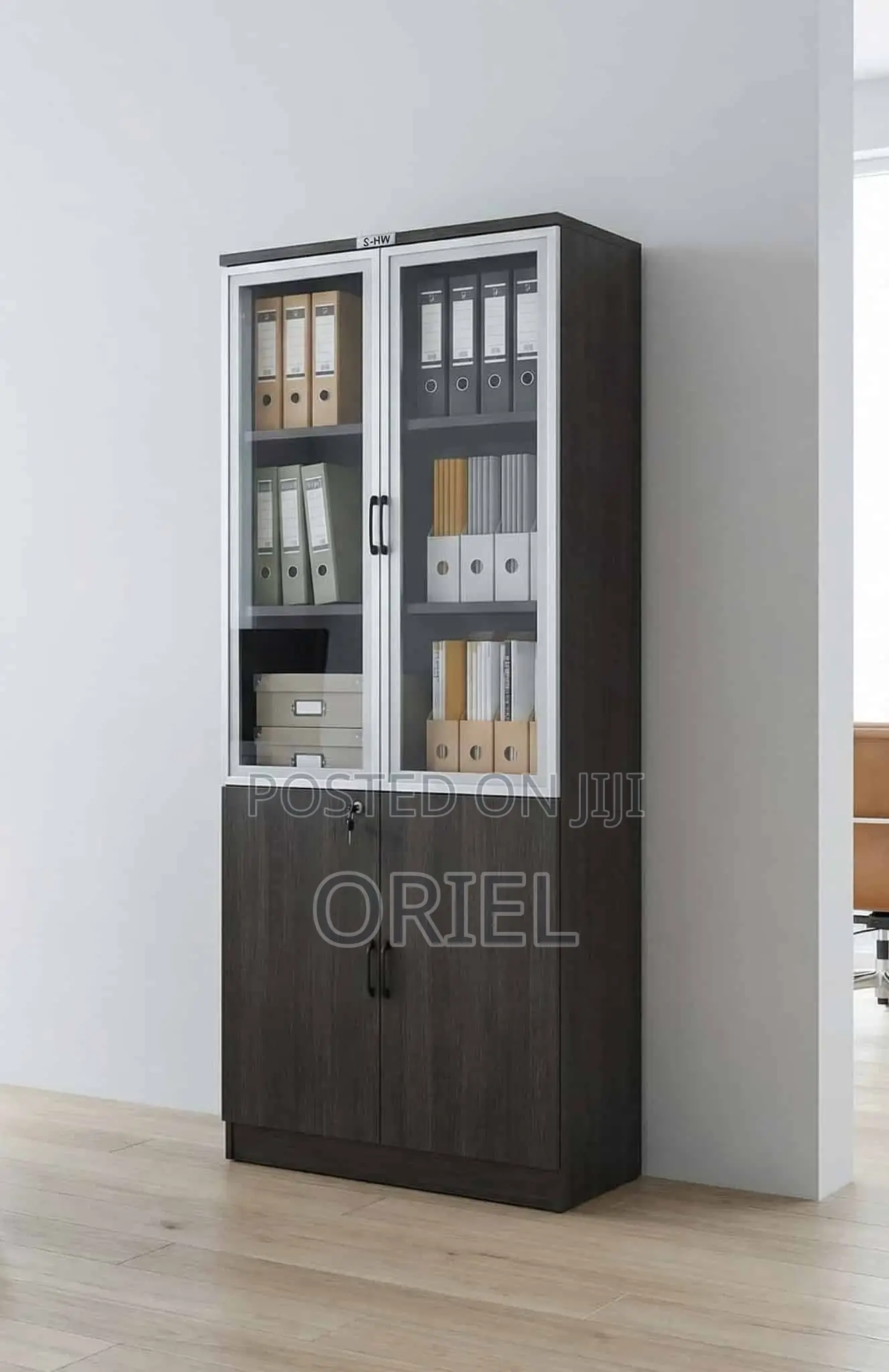 Office Cabinet : 2-Door Wooden Office Files Storage Cabinet