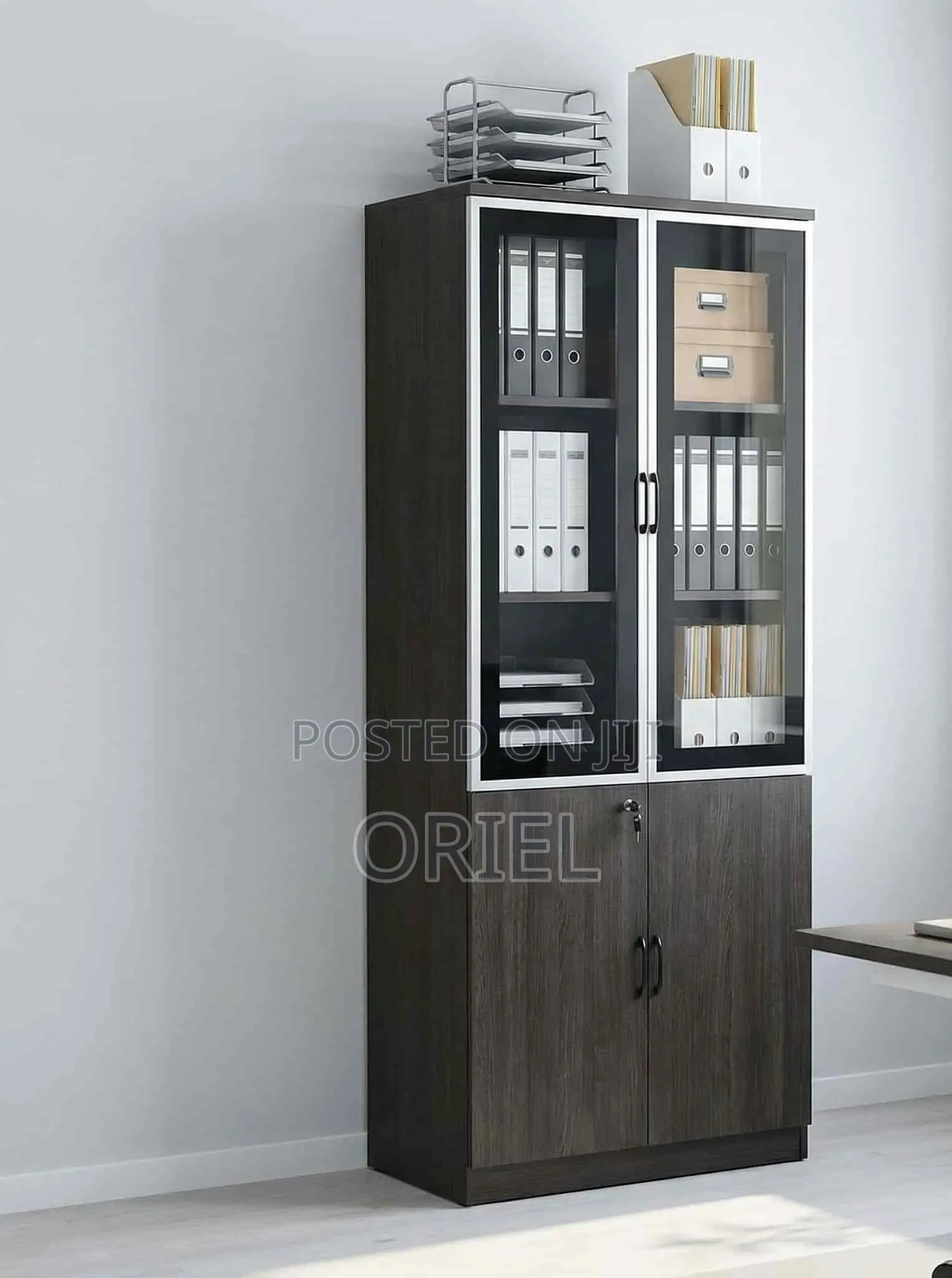 Office Cabinet : 2-Door Wooden Office Files Storage Cabinet