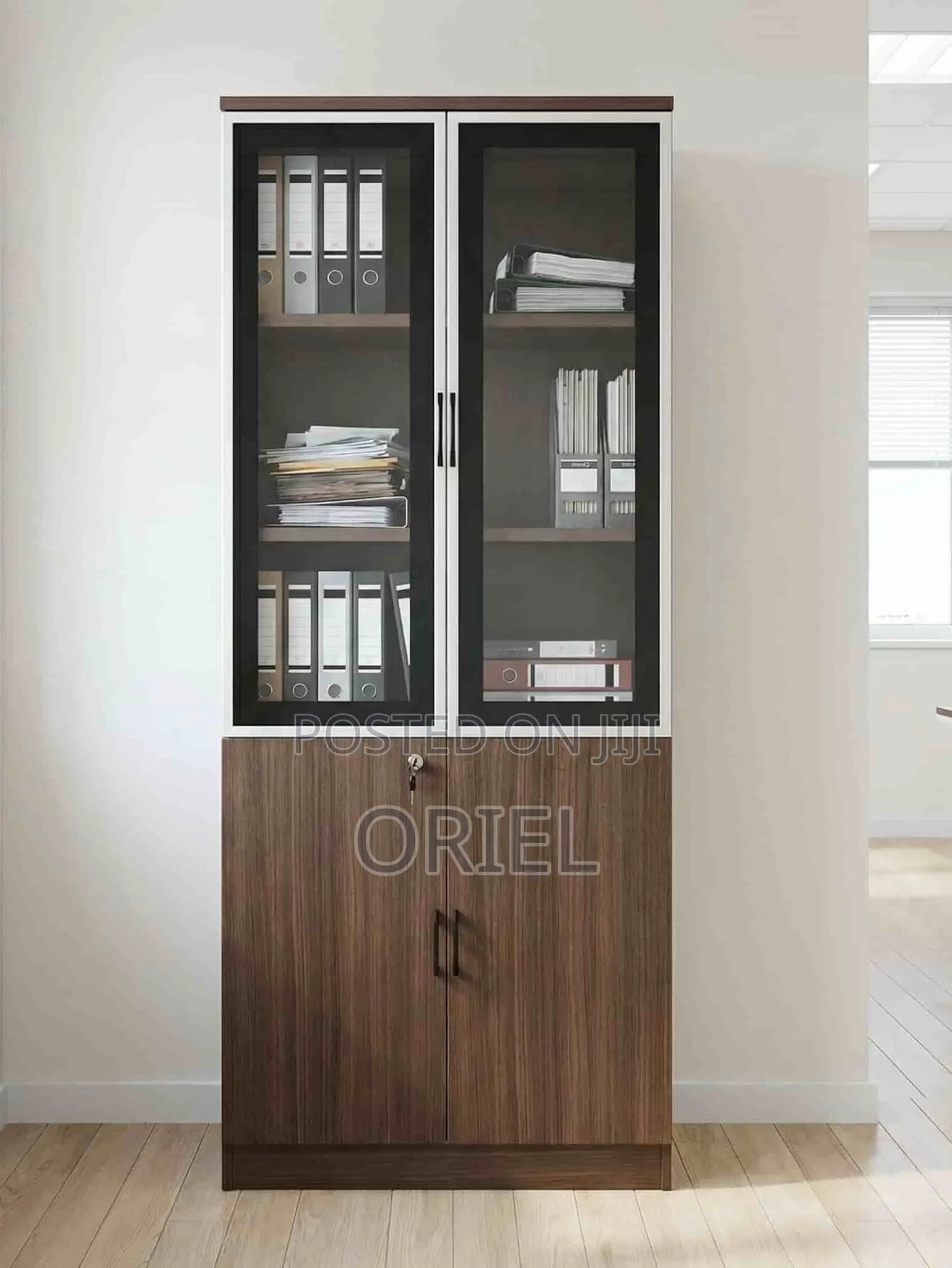 Office Cabinet : 2-Door Wooden Office Files Storage Cabinet