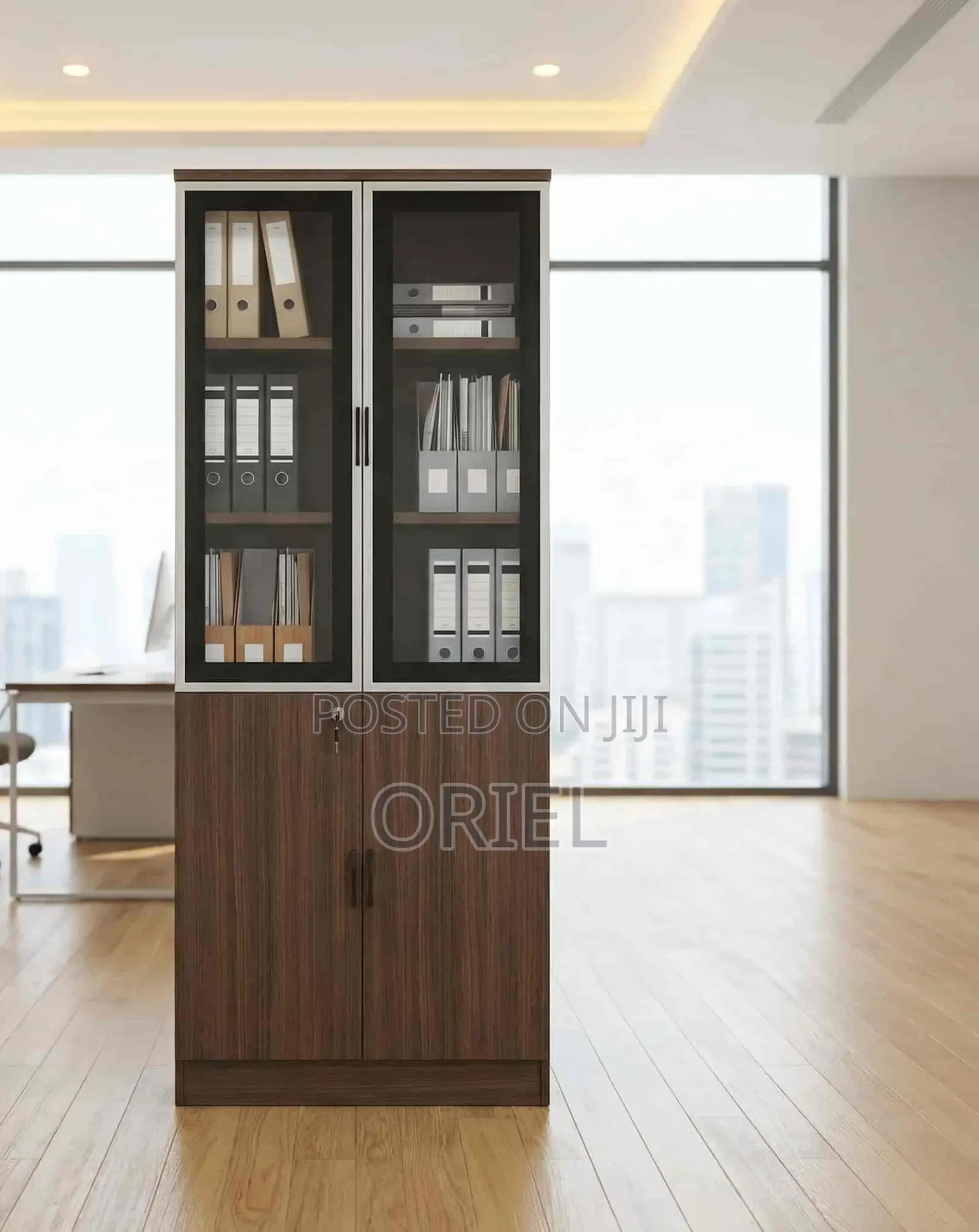Office Cabinet : 2-Door Wooden Office Files Storage Cabinet