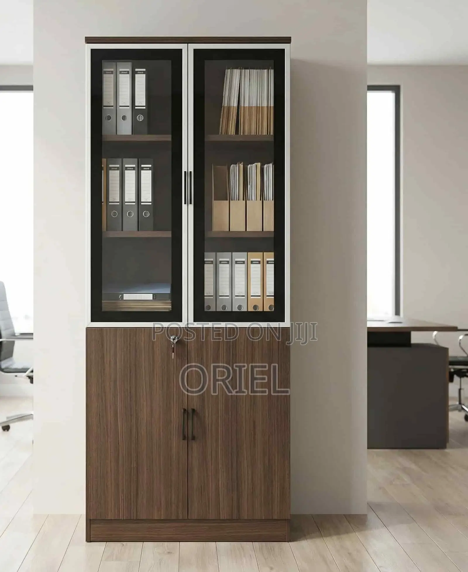 Office Cabinet : 2-Door Wooden Office Files Storage Cabinet