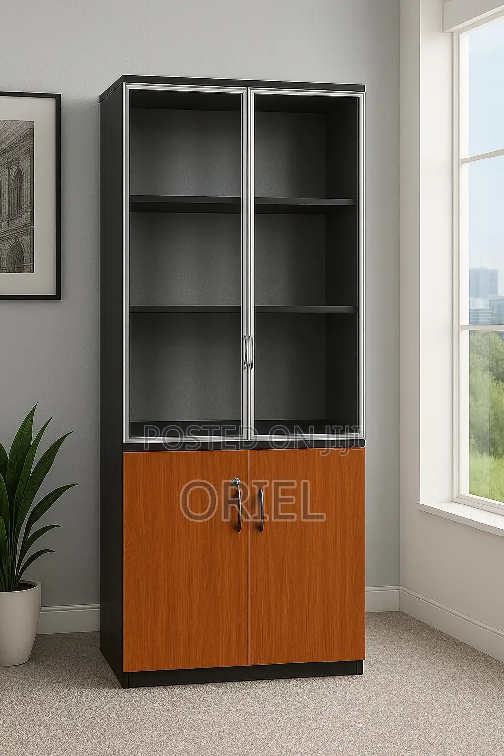 Office Cabinet : 2-Door Wooden Office Files Storage Cabinet