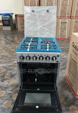 New Model Silver Olelon Standing 3 Gas Burner +1 Electric Cooker