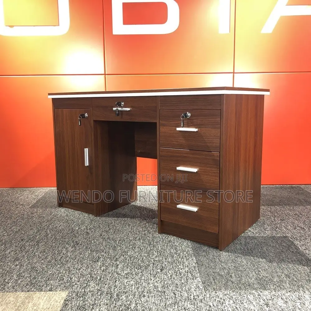Office Desk; 1200mm Wooden Desks With Lockable Drawers