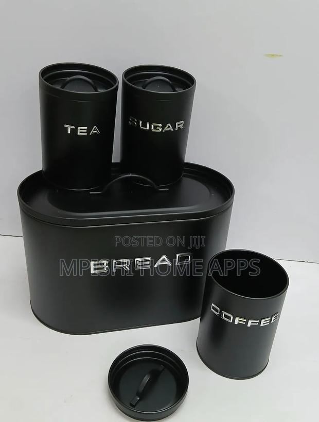 Alloy Bread Bin With 3 Labelled Airtight Canisters Set - thumbnail 8