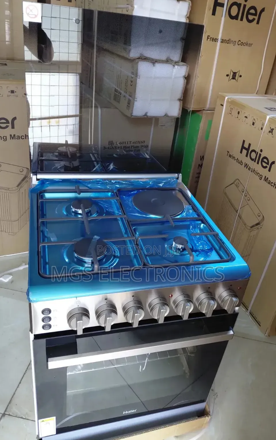 Haier 3g + 1e Standing Cooker (Hre6313cdrss)No Gas Sensor