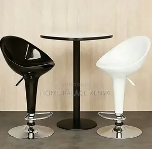 Bar Stool: Orange Plastic Bar Stool With Swivel Chrome Base
