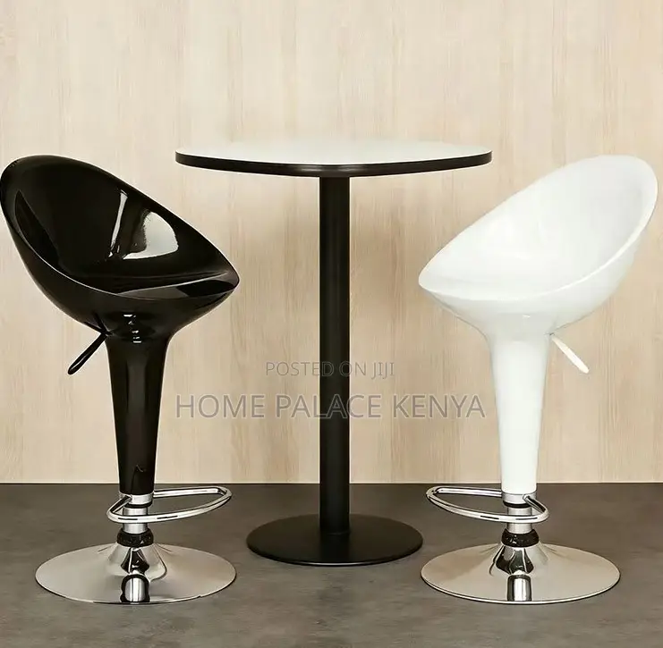 Bar Stool: Orange Plastic Bar Stool With Swivel Chrome Base
