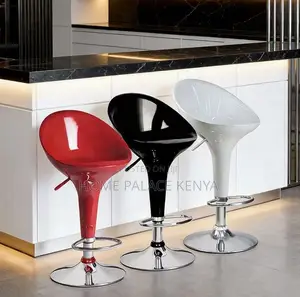 Bar Stool: Orange Plastic Bar Stool With Swivel Chrome Base
