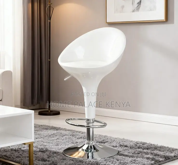 Bar Stool: Orange Plastic Bar Stool With Swivel Chrome Base