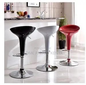 Bar Stool: Orange Plastic Bar Stool With Swivel Chrome Base
