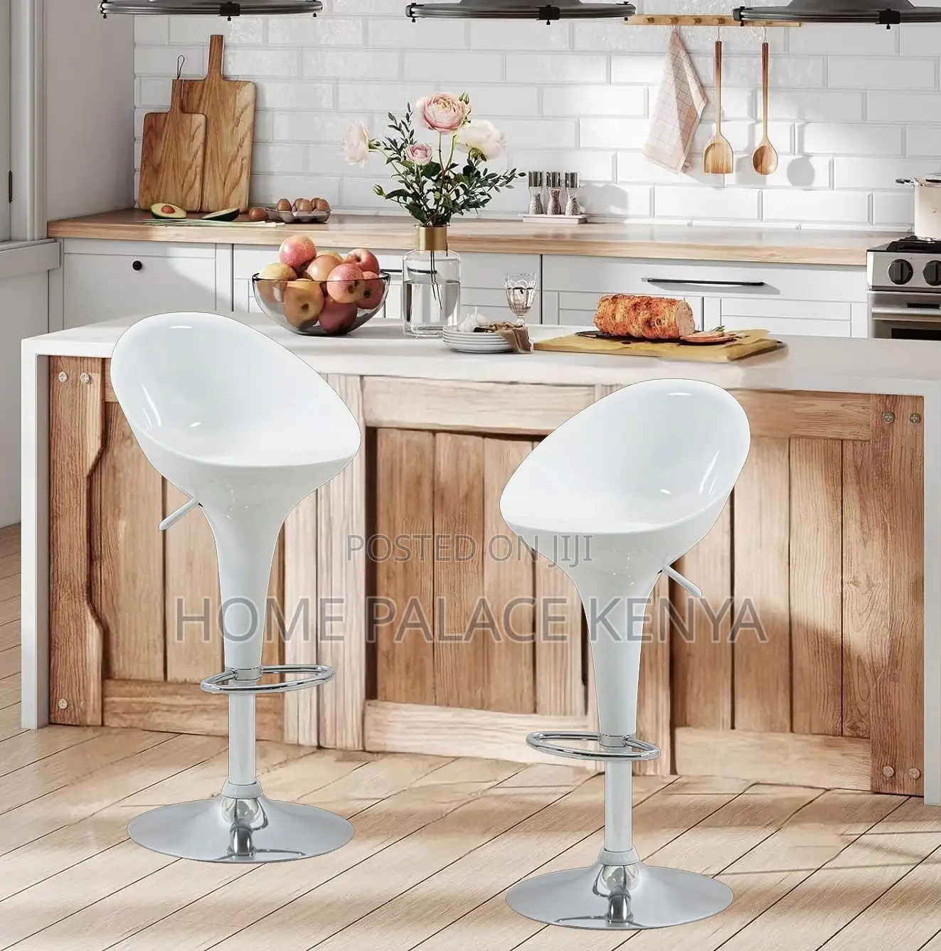 Bar Stool: Orange Plastic Bar Stool With Swivel Chrome Base