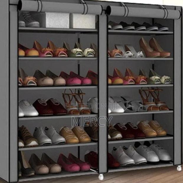 *Double Column Shoe Rack With Canvas Cover* Available In Colours