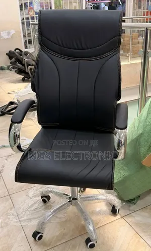 Ergonomic Executive Leather Chair ~ High Back, Padded Armrest