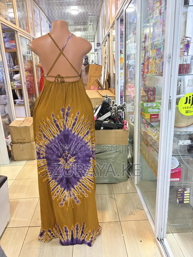 Backless Dera-With Inbuilt Bra Mustard With a Flower