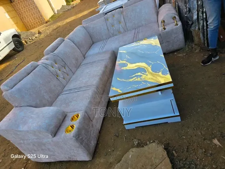 L Seater Plus Marble Top Table
