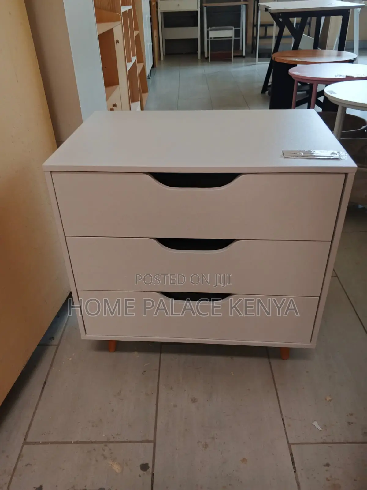 Nightstand: Premium White Three Drawer Night Table