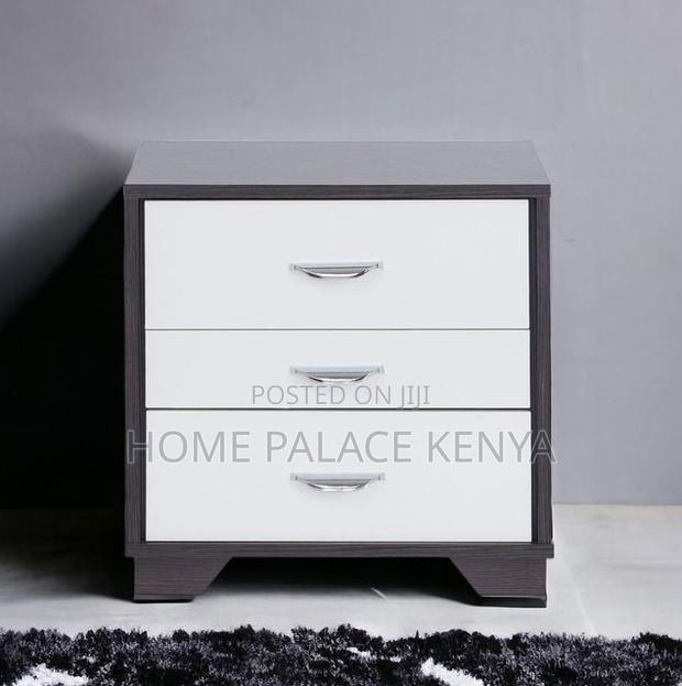 Nightstand: Premium White Three Drawer Night Table - thumbnail 3