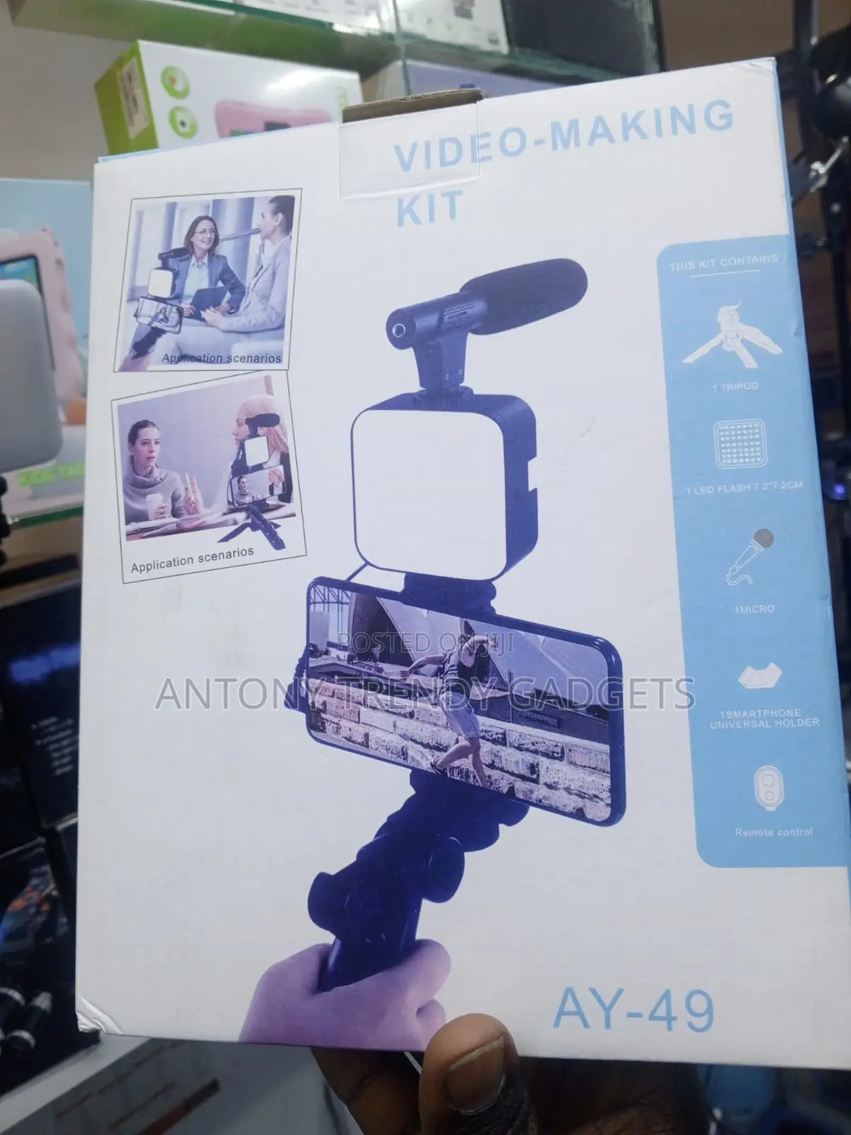 Ay-49 Video Making Kit With Mic Led Light And Tripod
