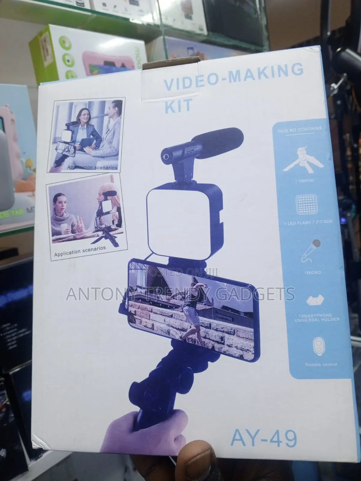 Ay-49 Video Making Kit With Mic Led Light And Tripod