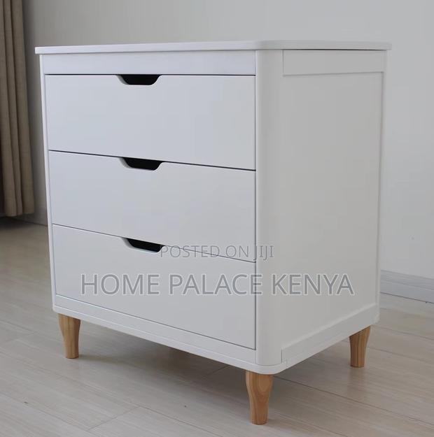Nightstand: Premium White Three Drawer Night Table - thumbnail 5