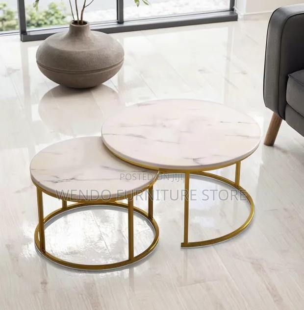 Coffee Table; Round General Marble Coffee Table - thumbnail 5