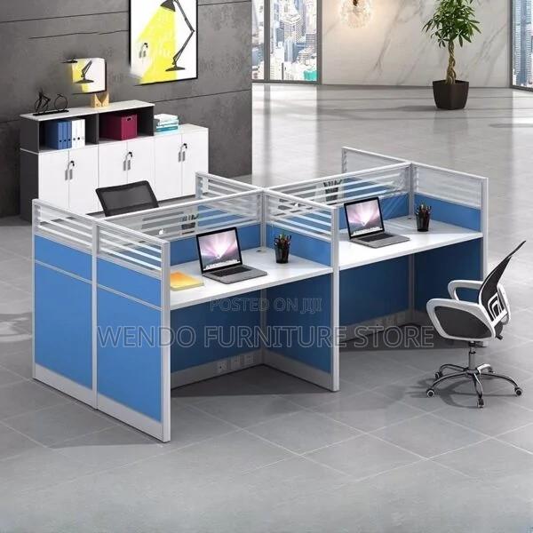 Office Workstation; Four Users MDF Office Desk Station