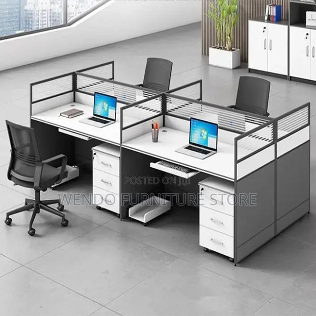 Office Workstation; Four Users MDF Office Desk Station - thumbnail 3